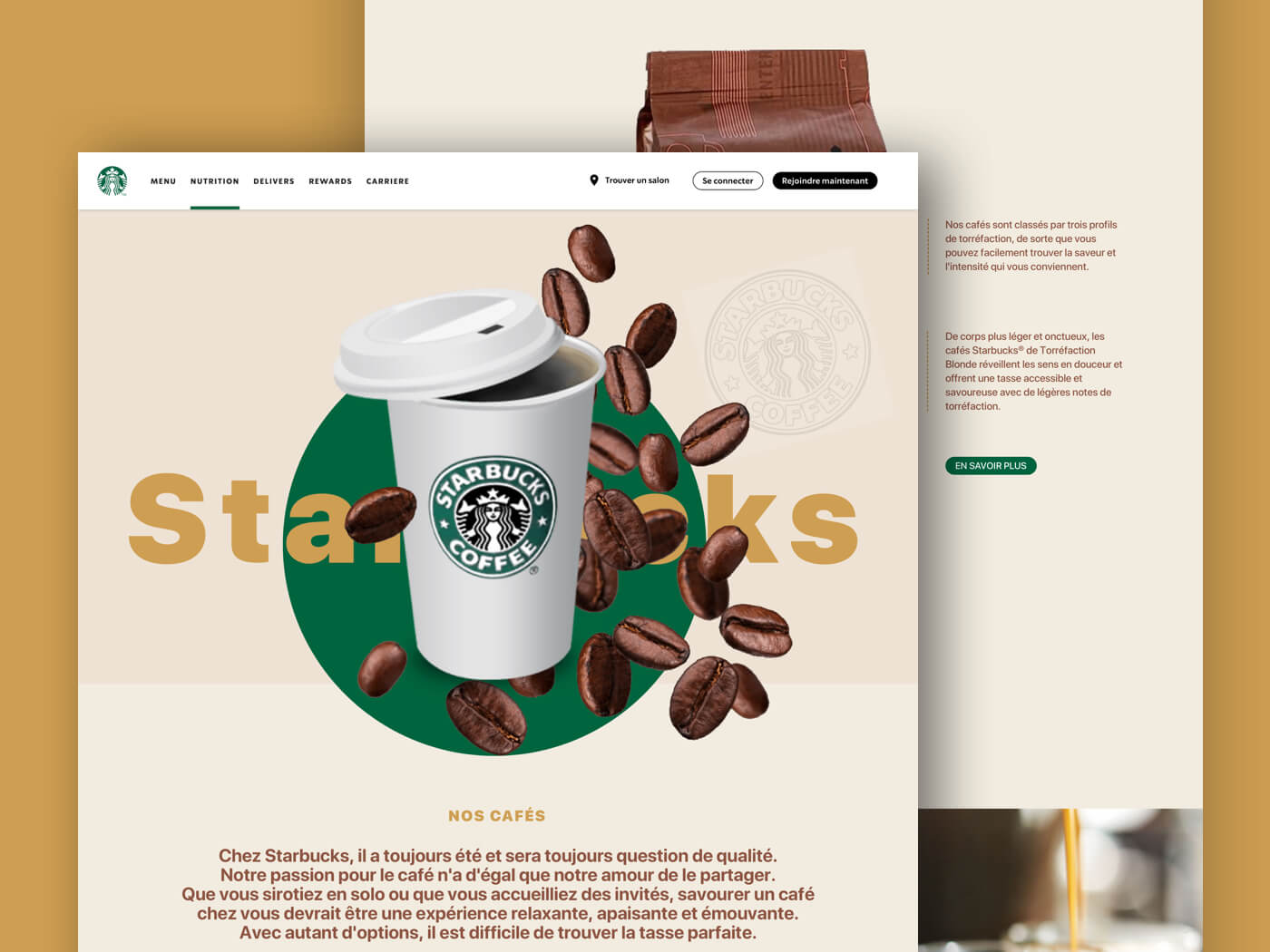 Photo d'écran web design de Starbucks