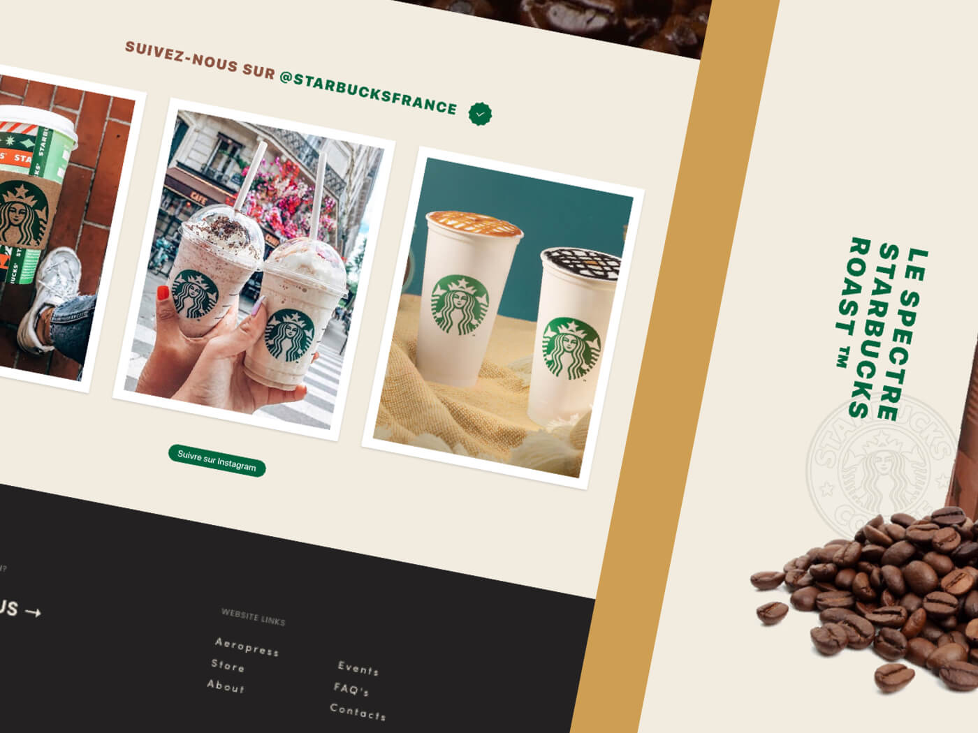 Photo d'écran web design de Starbucks